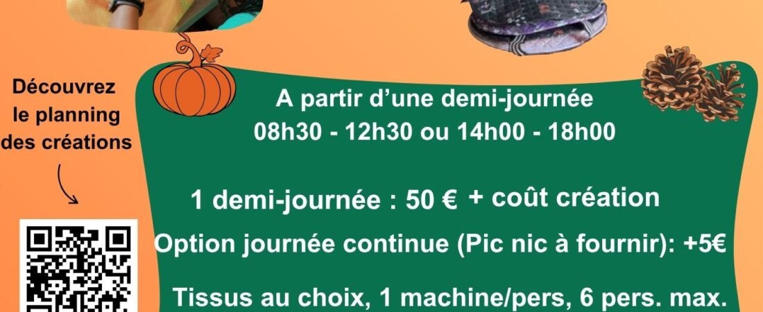 Stage Couture Vacances Automne 2026
