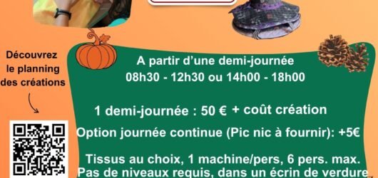 Stage Couture Vacances Automne 2026
